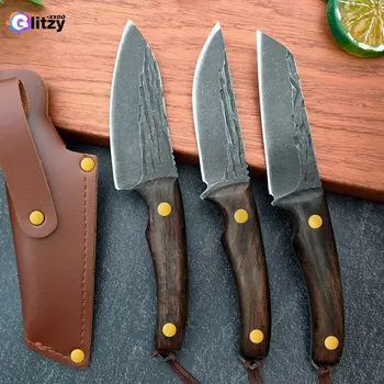 3,5-дюймовый кованый нож ручной работы из высокоуглеродистой стали, Охотничий походный нож для Монголии, Фруктовый Многофункциональный уличный нож для барбекю, мясницкий нож