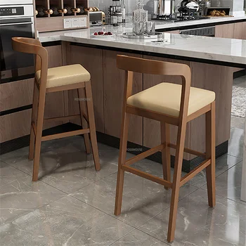 Скандинавский барный стол, стул из массива дерева, бытовые барные стулья для кухонной мебели, современная простая стойка паба, высота барных стульев, стулья