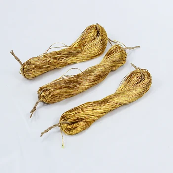 проволока длиной 70 метров, золотая вышивальная нить, яркий круглый шелк ручной работы, материал для шитья, вязания и вышивки