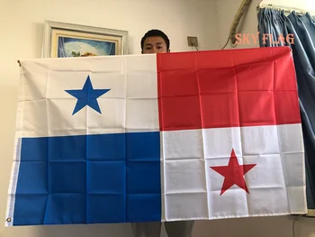 НЕБЕСНЫЙ ФЛАГ Панамский флаг 90x150 см, подвесной полиэфирный Панамский флаг, развевающийся для футбола