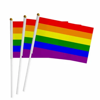 изготовленный на заказ ручной флаг 100шт ЛГБТ-гей-прайд Малый национальный флаг 14*21СМ 20*30СМ Радужный Ручной флаг Автомобильный Флаг Американский флаг