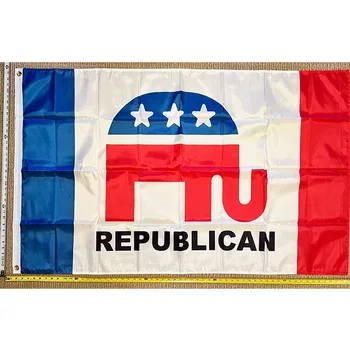 Флаг Дональда Трампа, БЕСПЛАТНАЯ ДОСТАВКА, Знак Республиканского слона 