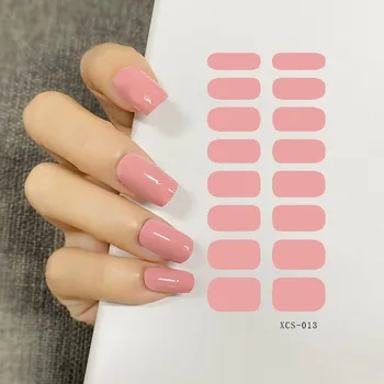 16 Подсказок Наклейки для ногтей Оптом Простые Водонепроницаемые Однотонные Украшения для ногтей Наклейки DIY Аксессуары для ногтей с полным покрытием
