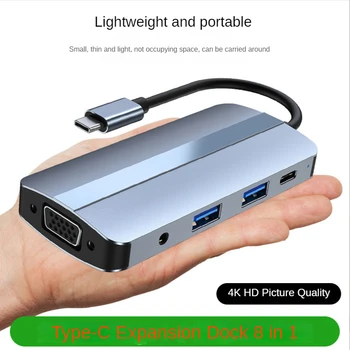 Док-станция Type-c 8 в 1 USB PD-концентратор, многофункциональный концентратор, конвертер HDMI для ноутбука Xiaomi Lenovo Macbook Pro