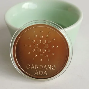 40 мм ADA Cardano Crypto Coin Коллекция произведений искусства из криптовалютной монеты Физическая Золотая пластина Памятная Монета Металлическое украшение для дома