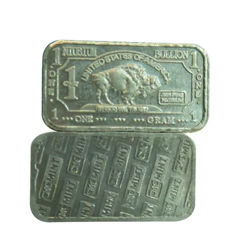 Покупка и продажа старых монет из 1 грамма Ниобия Buffalo Bar Сувенир из коллекции Bullion Bar