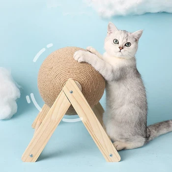 Игрушка-мяч для царапания кошек, Котенок, Шариковая доска из сизалевой веревки, игрушки для шлифования лап, Когтеточка для кошек, Износостойкие принадлежности для мебели для домашних животных
