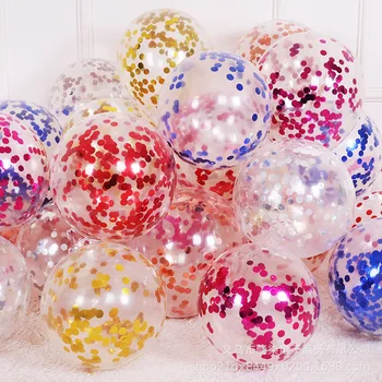 12-дюймовый Прозрачный воздушный шар из розового Золота, Конфетти, блестки, Латексные воздушные шары, Свадьба, День Рождения, Вечеринка, Банкетный декор, Блестящий Прозрачный воздушный шар