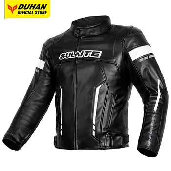 Кожаная одежда для мотоциклистов SULAITE CE2 Защитное снаряжение для мотокросса Jaquete Водонепроницаемая мотоциклетная куртка со Съемной внутренней подкладкой