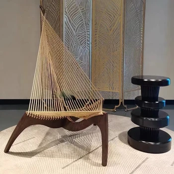Парусный стул из массива дерева, дизайнерский стул для игры на арфе, художественное творчество, кресло для отдыха в спальне