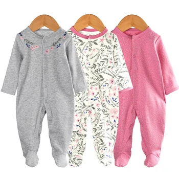 Одежда для маленьких девочек из хлопка с рисунком для новорожденных для мальчиков, комбинезон, зимний теплый детский костюм для малышей, детский