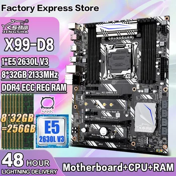 Комплект материнской платы JINGSHA X99 LGA2011-3 с процессором Xeon E5 2630L V3 и слотом Wi-Fi 8 * 32G = 256G DDR4 ECC REG RAM LGA2011-V3 V4 NVME M.2