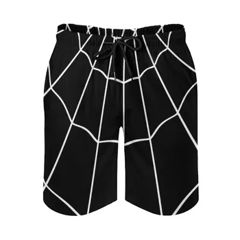 Паутина-Черные Мужские Плавки Quick Dry Volley Пляжные Шорты С Карманами Для Мужчин Spider Web Паутина Черный Белый Веном