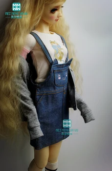 Одежда для куклы BJD подходит на 58-62 см SD10 SD13 DD 1/3, модная джинсовая юбка для куклы BJD с кошачьими ушками