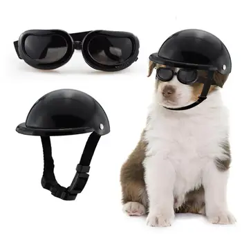 Защитный шлем для домашних животных, Собака, кошка, велосипед, мотоциклетный шлем с солнцезащитными очками, зоотовары для головы, аксессуары для защитных шляп для собак