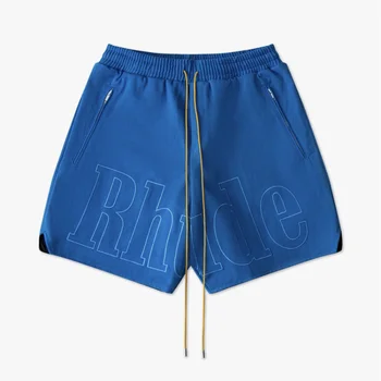 Шорты на шнурке с вышитым буквенным логотипом Blue Rhude, мужские женские шорты в летнем стиле, бриджи