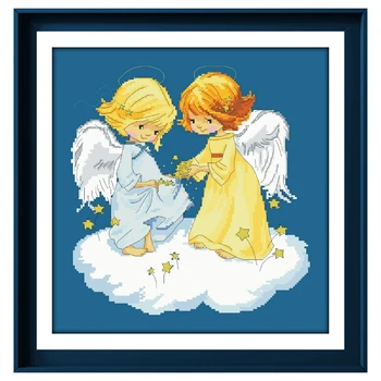 Наборы для вышивания крестом Angel sisters aida ткань 18ct 14ct 11ct джинсовая ткань синего цвета хлопчатобумажная нить бисером набор для вышивания