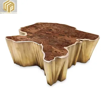Европейский постмодернистский чайный столик из нержавеющей стали с позолотой, металлический чайный столик креативного дизайнера отеля