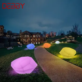 Современные 16-цветные фонари для газона TEMAR, USB-электрические креативные 3D-светильники из белого камня с дистанционным управлением IP65 для декора сада и парка