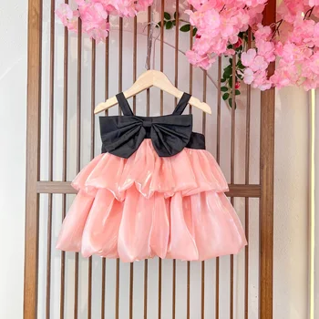 Новое летнее платье без рукавов для девочек, модное детское праздничное платье принцессы на день рождения для детей 1-10 лет, нарядное блестящее платье для детей