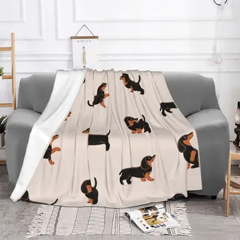 Мультяшные одеяла для счастливой Таксы, бархатные одеяла для любителей собак, супер Мягкие Пледы для автомобильного дивана, коврика-кровати