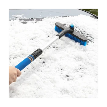 Съемная автомобильная лопата для уборки снега, портативное автомобильное средство для удаления снега, Противоскользящая ручка из пеноматериала для лобового стекла автомобиля синего цвета