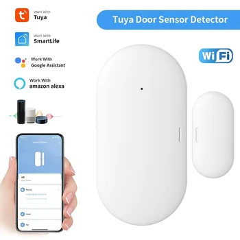 Tuya Zigbee WiFi Умный Дверной Датчик Умный Дом Детекторы Открытия/Закрытия Двери Датчик окна Smart Life Работает С Google Home Alexa