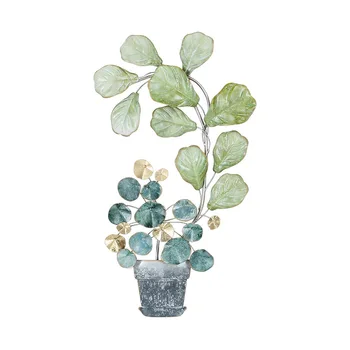 Nordic Iron Art Украшение стен зеленым растением в гостиной Современный роскошный декор стен креативный 3D металлический декор Бесплатная доставка