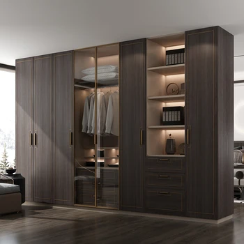 Шкаф для спальни, современный светлый роскошный гардероб, встроенный по индивидуальному заказу для всего дома