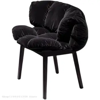 Обеденный стул для отдыха из ткани с ножками из массива Дерева, Креативный Дизайнерский стул для отдела продаж небольших квартир, Стул Bluevelvet