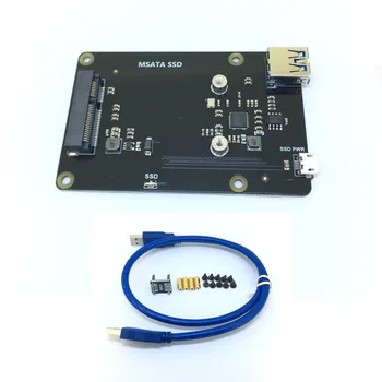 Raspberry Pi mSATA SSD Плата расширения хранилища X850 V3.1 Модуль платы расширения USB 3.0 для Raspberry Pi 3 Model B + (Plus) /3B/2B