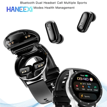 2022 новая Bluetooth Гарнитура Смарт-часы 2 в 1 Монитор Сердечного Ритма Мужские IP67 Водонепроницаемые Спортивные Шагомеры Женские Часы