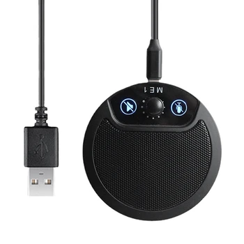 USB Конденсаторный микрофон Микрофон для записи компьютерных конференций, микрофон с 360-градусным звукоснимателем для ноутбука, настольного ПК