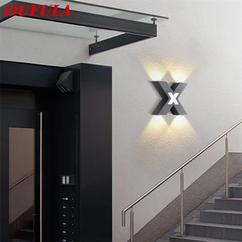 Уличный настенный светильник OUFULA, современные светодиодные бра, водонепроницаемый IP65 X абажур, декоративный для дома, виллы на крыльце