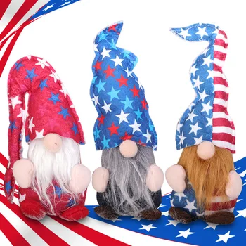День независимости США, Безликий человек, кукла Рудольф, США, 4 июля, Настольный декор, подарок для детей, вечеринка в честь Национального дня США