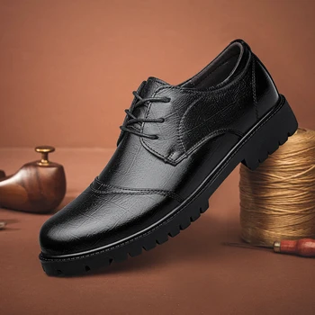 Школьная обувь в британском стиле, высококлассная мужская обувь для взрослых, повседневная кожаная обувь на шнуровке, роскошные мужские оксфорды для джентльменов