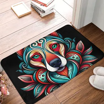 Нескользящий коврик с изображением абстрактной собаки, Коврик для гостиной, Кухонный коврик, Добро пожаловать в дом
